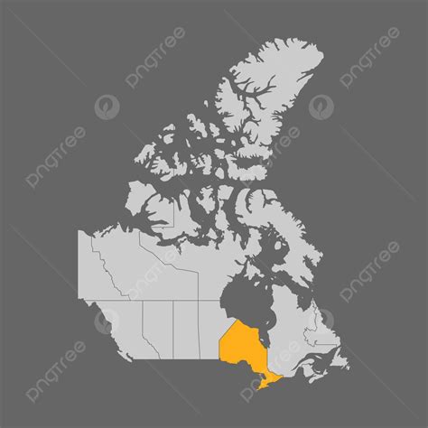 The Map Of Canada With Ontario Province Emphasized Vector, Territory, Background, Concept PNG ...