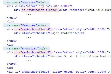 How Link a Page to a Floating Menu Using HTML Code in a Web Page 的图像结果