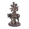 Buy Collectible India Krishna Playing Flute Idols with Kamdhenu Cow ...