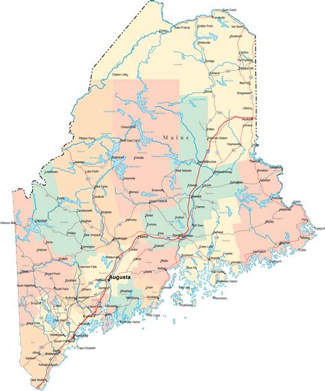 map of maine and new hampshire Archives - ToursMaps.com