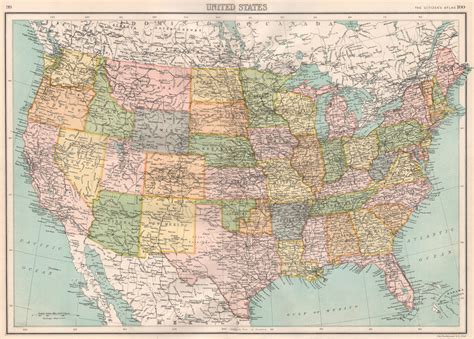 Vintage United States Map Paper