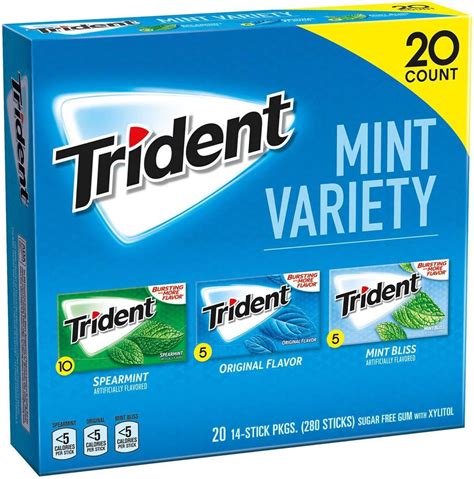 Amazon.com: Trident Spearmint Sugar Free Gum, 24 Packs of 14 Pieces ...
