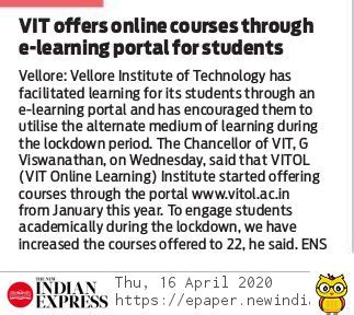 VITOL in News | VIT Online Learning Institute | VITOL