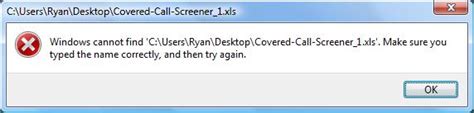 Image result for Windows Cannot Find File Error On Excel File