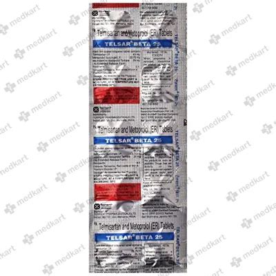TELMA BETA 25MG TABLET 10'S - Uses, Price, Side Effects & Generic ...