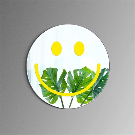Buy Room Decor for Teen Girls Round Smile Face Preppy Acrylic Mirror ...