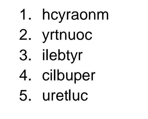 Unscramble the following words - Brainly.in