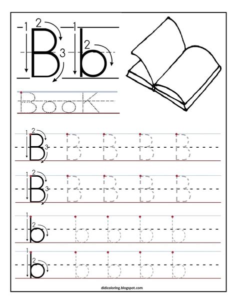 Tracing Letter B Worksheet - Dot to Dot Name Tracing Website
