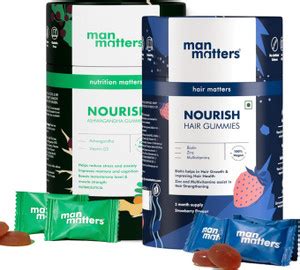 Man Matters Ashwagandha & Biotin Hair Gummies Combo | 120 Gummies Price ...