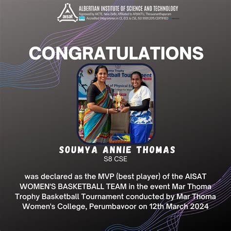 Most Valuable Player in Women Basketball Tournament – Albertian ...
