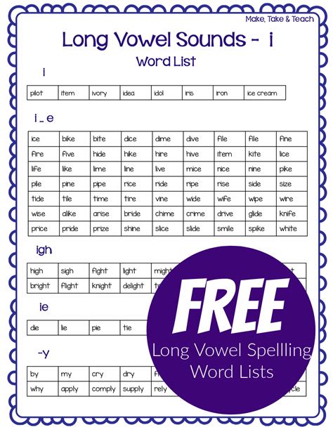 Be sure to visit our blog and download these free long vowel sound word ...