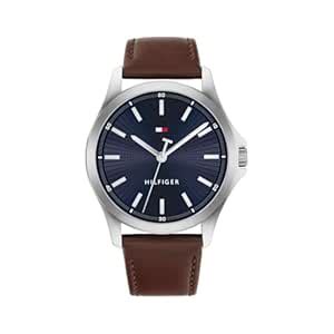 Buy Tommy Hilfiger Quartz Analog with Blue Dial Brown Leather Strap ...
