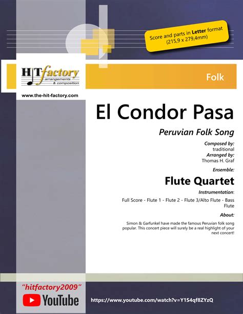 El Condor Pasa - Peruvian Folk Song - Flute Quartet - F (arr. Thomas H ...