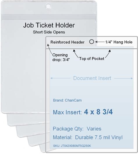 Job Ticket Holder, Opens on the Short side | Domino Plastics