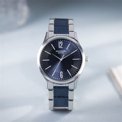 Buy Online Sonata Poze Quartz Analog Blue Dial Metal Strap Watch for ...