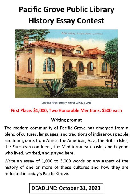 Announcing the first Pacific Grove Public Library High School Essay ...