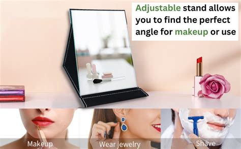 ONICORN Glass Portable Folding Makeup Mirror, Frameless Pu Leather ...