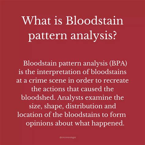 What Is Bloodstain Pattern Analysis at Sheree Wells blog