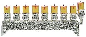 Buy Ner Mitzvah Silver Plated Oil Wall Menorah - Fits Standard Chanukah ...
