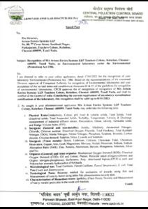 Environmental Testing monitoring Laboratory Services MoEF NABL ...