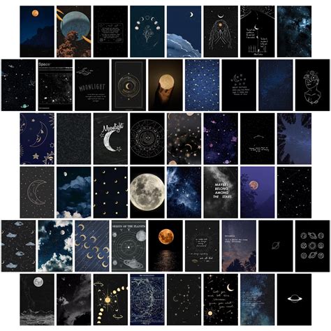 Astronomy Wall Collage Kit Aesthetic Pictures Moon Stars Photo Collage ...