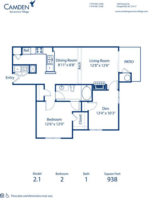 5DU - 205, 2.1 at Camden Governors Village | camdenliving.com