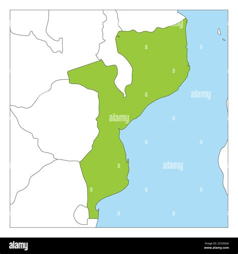 Map of Mozambique green highlighted with neighbor countries Stock Vector Image & Art - Alamy