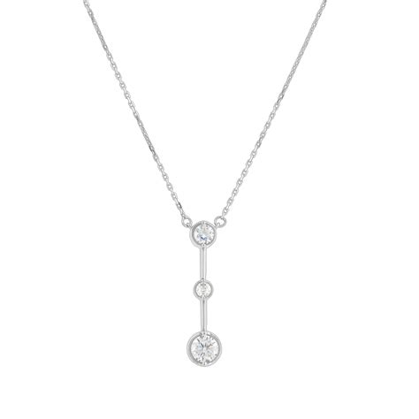 925 Sterling Silver Three Stoned Pendant Chain – Vendi