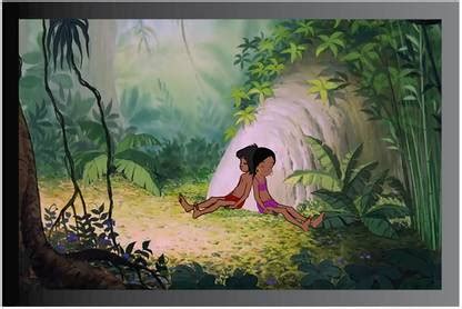 Mowgli Cartoon Frame Poster For Room Synthetic Wood Gloss Lamination ...