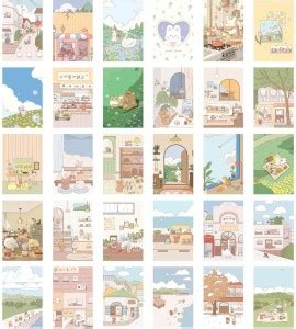 Paper Abstract Wall Art Posters, Kawaii, 10L x 15W cm, Set of 30 | Wall ...