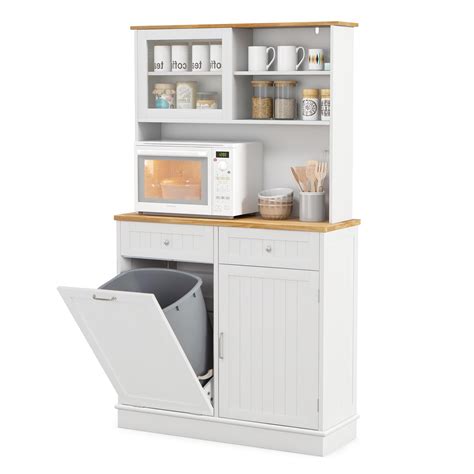 Buy COSTWAY 70L Tilt Out T Cabinet, Large Kitchen Cupboard with ...