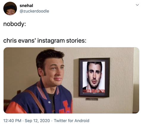 nobody: chris evans' instagram stories: | Chris Evans' Nudes Leak ...