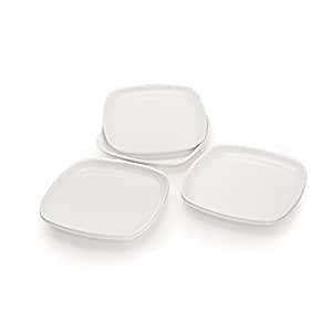 Buy Cello Ware Square Full Plate Set, 6-Pieces, White Online at Low ...