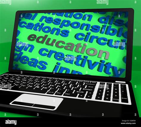 Education Screen Shows Teaching Learning And Training Stock Photo - Alamy