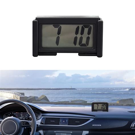 Augenymini Car Digital Clock Adhesive Electronic Small Clock With Clear ...