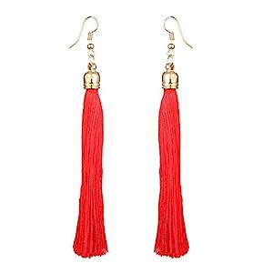 JewelMaze Gold Plated Red Thread Earrings-1310926D : Amazon.in: Fashion