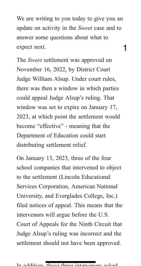 If you are class/post class in Sweet v Cardona, you should sign up for ...