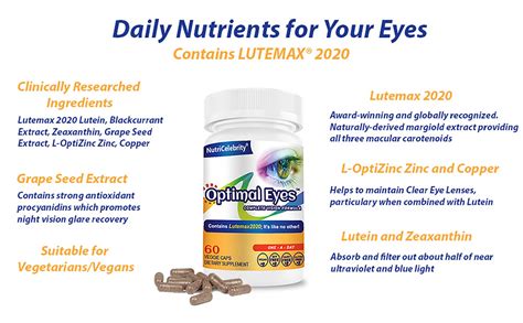 Nutricelebrity Lutein and Zeaxanthin Supplements - Eye Vitamins ...