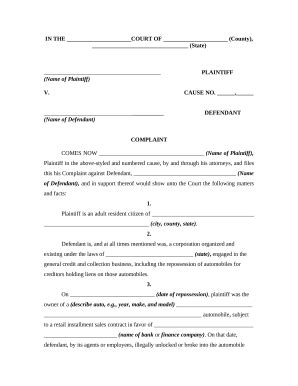 repossession document Doc Template | pdfFiller