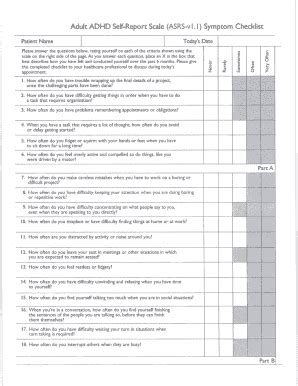 Adult ADHD Self-Report Scale (ASRS-v I - Fill and Sign Printable ...