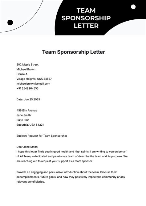 Cover Letter For Sponsorship