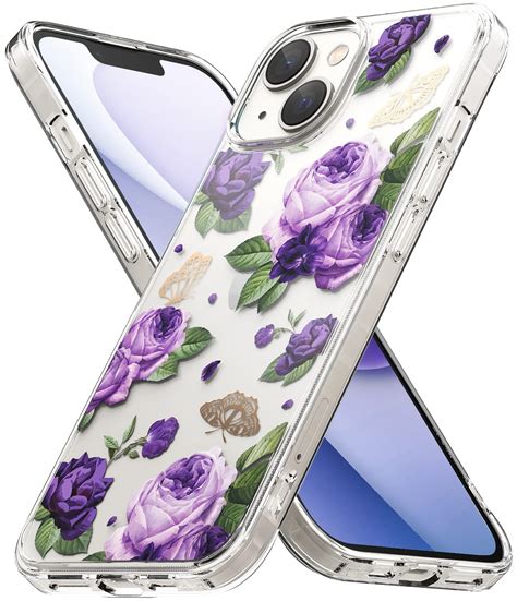 Buy iPhone 14 Back Cover Case | Fusion Design - Purple Rose