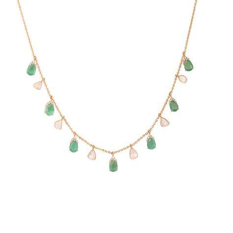 Trendy Emerald Dreams Polki Diamond Necklace - Shop Online – Polki ...
