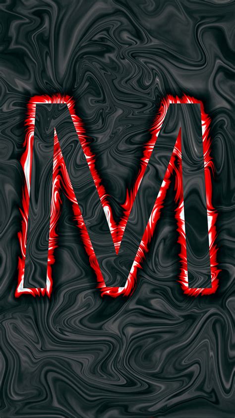Download A Red And Black Letter M On A Black Background Wallpaper ...