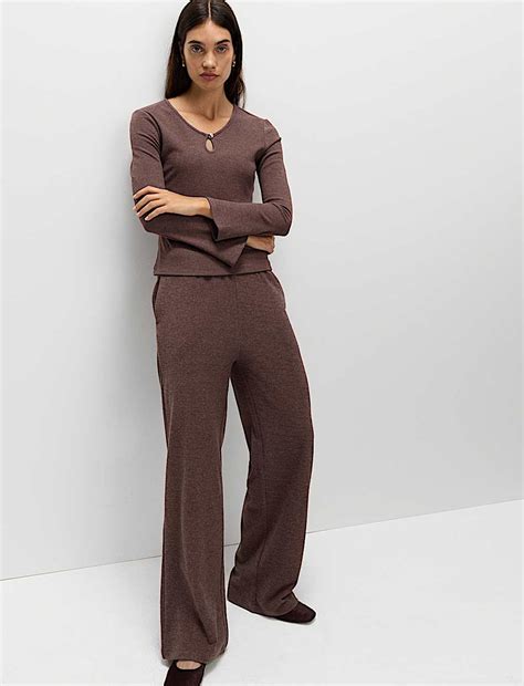 Buy Keyhole Cosy Flute Sleeves Top at Marks & Spencer