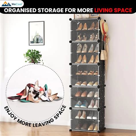 WeCool SR-B10 Upgraded Shoe Rack for Home Plastic with 5 Doors, Portab