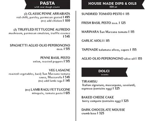 Menu at Sforno - Bakehouse & Pizzeria, Mumbai