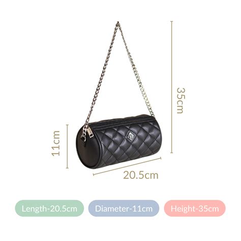 Black Quilted Mini Barrel Bag Online - Premium Shoulder Bag | Nestasia