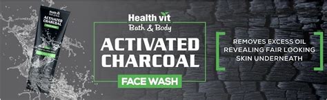 Healthvit Activated Charcoal Face Wash for Deep Pore Cleaning, 100g ...