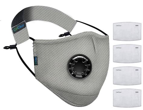 OxiClear Mesh Anti Pollution Face Mask with 4 Activated Carbon Filters ...